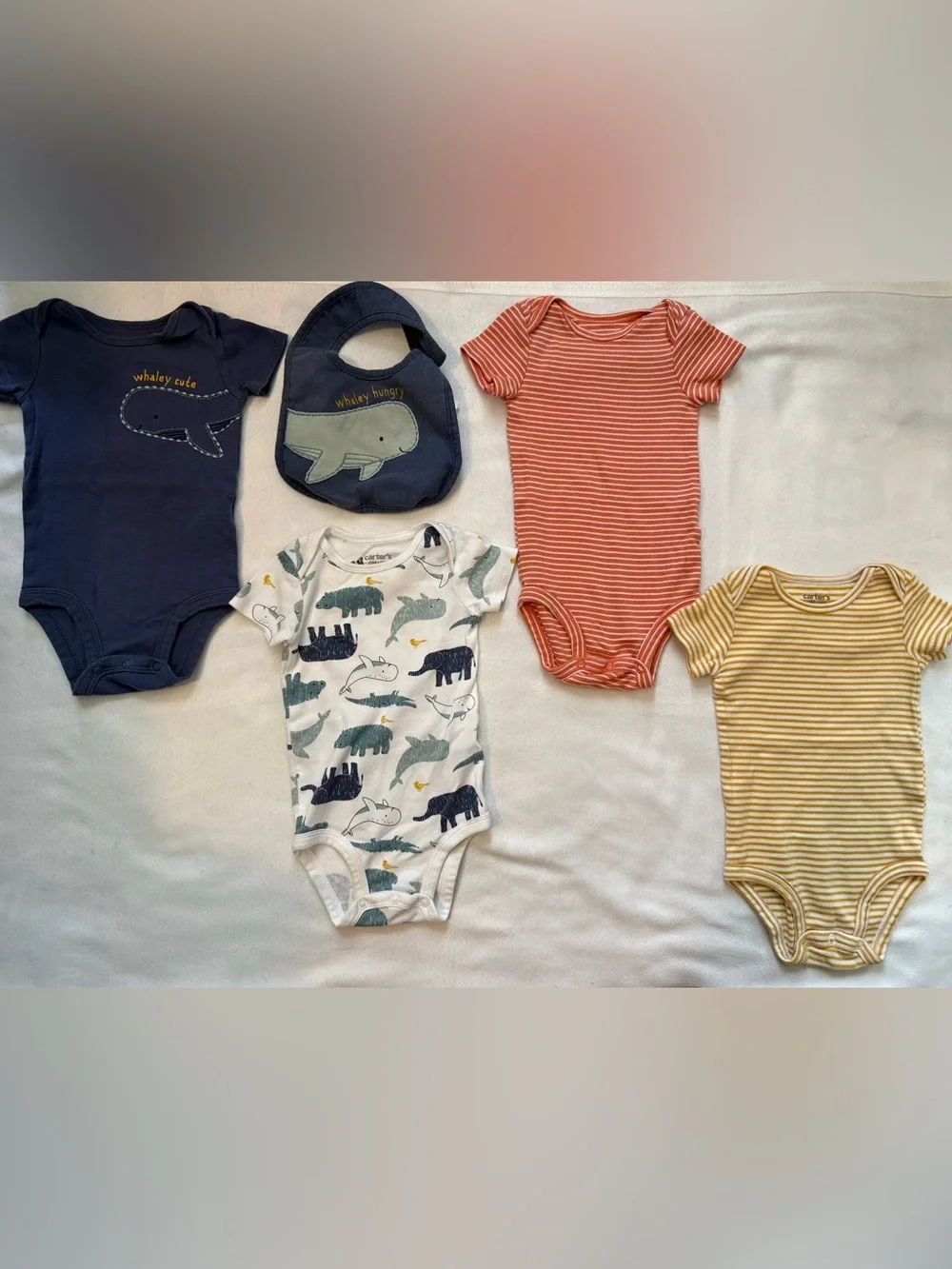 carter's whale Short-Sleeve Baby One-Piece set
